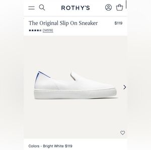 Rothy's slip on sneaker bright white
